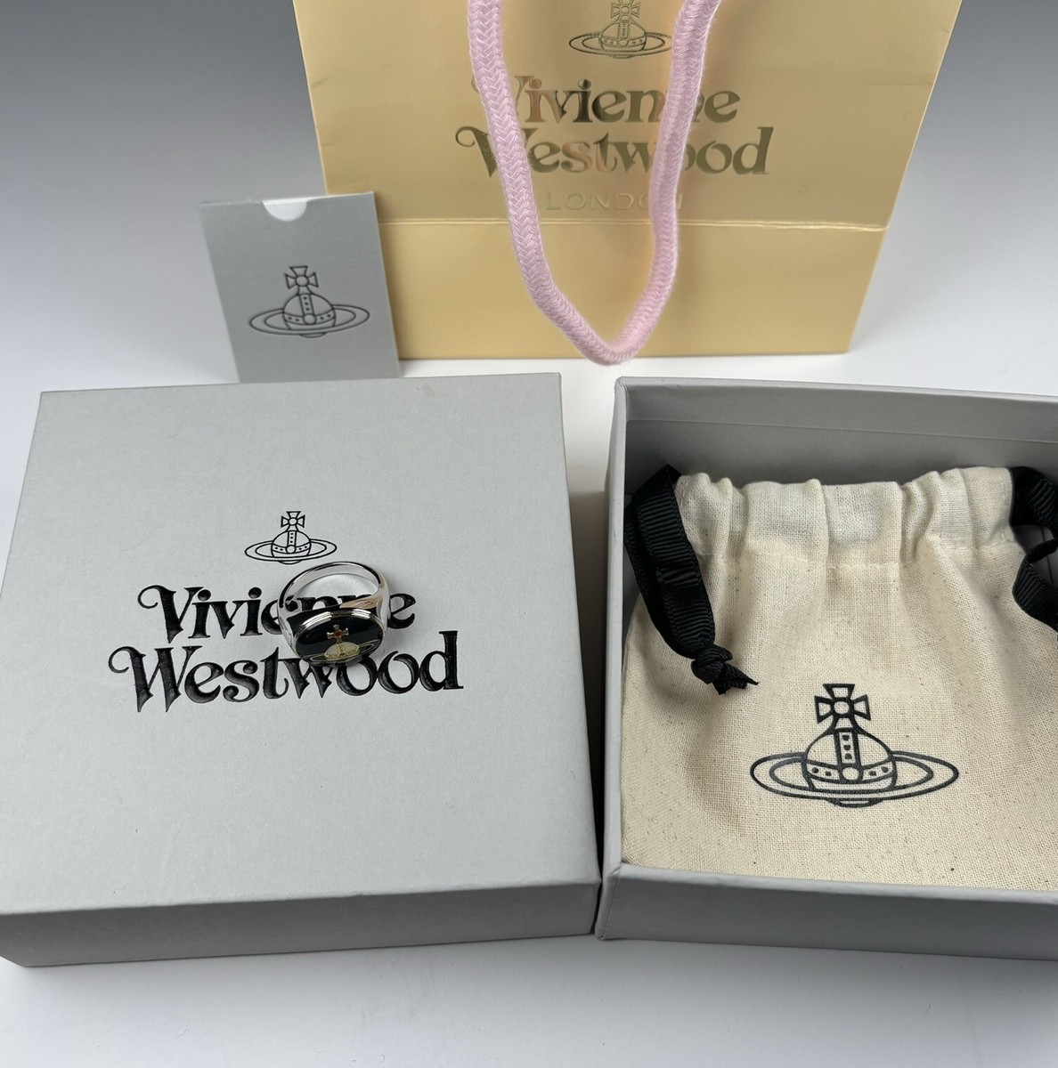 vivian westwoodリング　silver VIVIENNE WESTWOOD silver Marybelle Ring logo Saturn orb ring