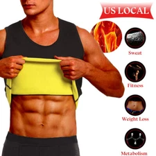 Men Sauna Sweat Shaping Tops Fat Burner Body Shaper Waist Trainer Vest Workout