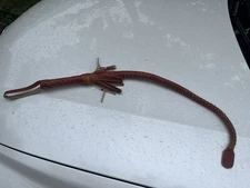 1PCS Horse Whip Genuine Leather Flogger Riding Handle Tassels Equestrian Whips