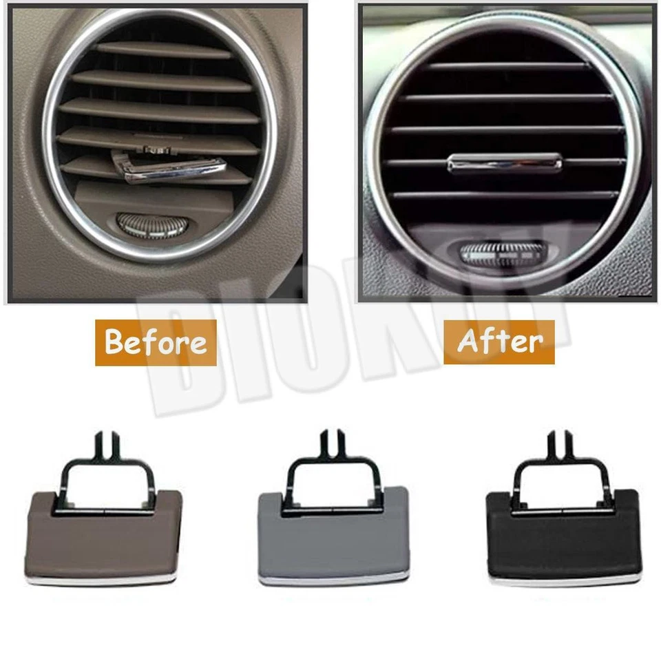 Para Mercedes Benz W164 ML350 ML400 X164 GL350 2x Clip de salida de ventilación de CA delantero negro Foto 3 de 4