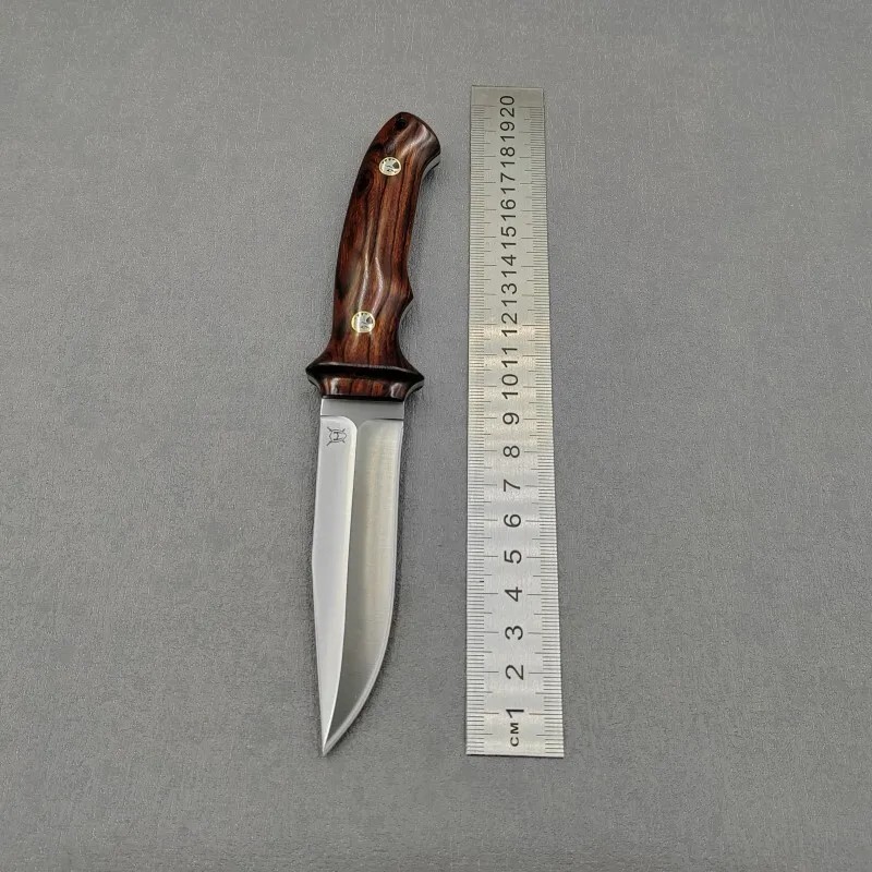 HIGH HARDNESS F TANG BOWIE KNIFE FIXED BLADE TACTICAL DESERT IRONWOOD