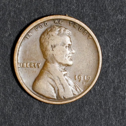 1919 D Lincoln Wheat Penny - VG - Actual coin pictured