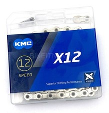 KMC X12 Bike Bicycle Chain 12-Spd 126 Links Silver for Shimano/Sram/Campagnolo