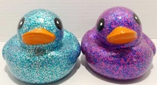 2 Dazzle Duckie Glitter Rubber Ducks by Jaru 6IN X 6IN