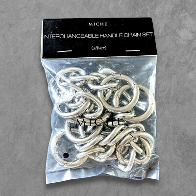 Set of 4 Miche Interchangeable Silver Handle Chain Sets Carabiner Ends