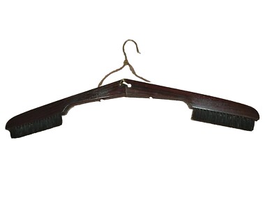 Atq 1928 Original W Patent # Men's Wood Folding Travel Clothes Hanger Brush USA
