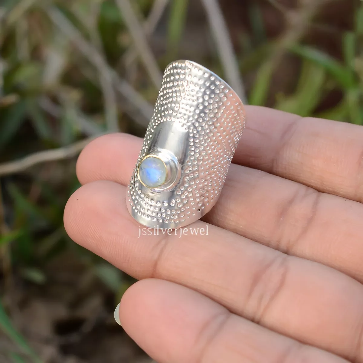 Moonstone thumb sale ring