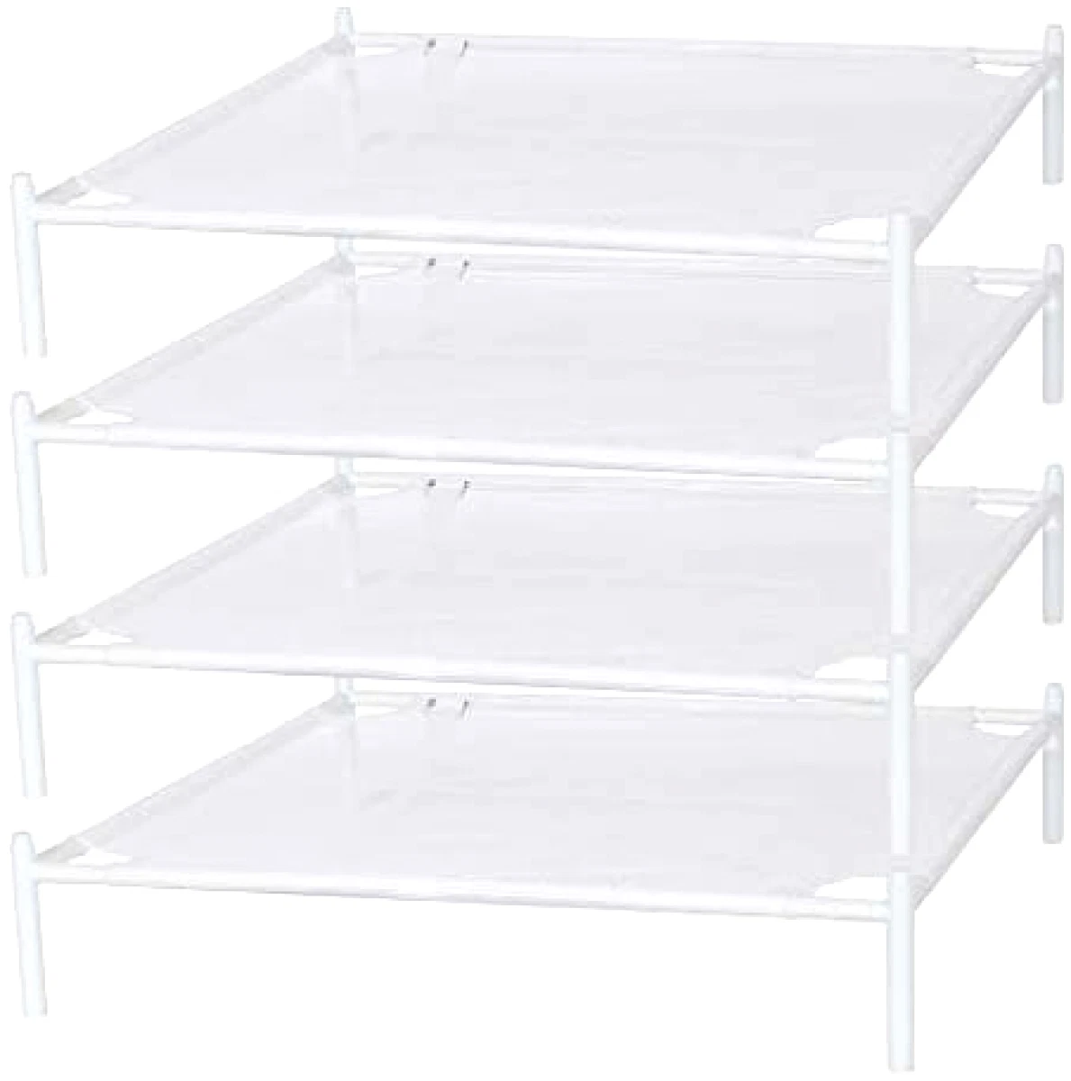 Flat Sweater Drying Rack Mesh Stackable Clothes Drying Rack Laundry White 4 Pack