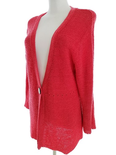 Marks&spencer T. 12 (40) Rosa Cardigan lungo abbottonato Acrilico Manica 3/ - Foto 2 di 5