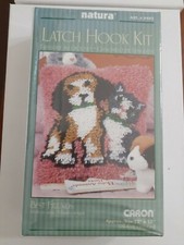 Caron Natura Latch Hook Kit Best Friends 12" x 12" Dog Cat
