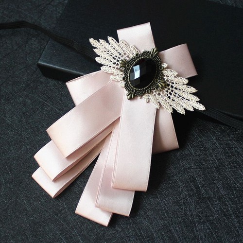 Black Rhinestone Solid Pattern Ties Men Fashion Wedding Business Suits Bow Tie - Picture 34 of 34