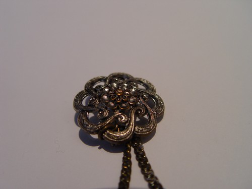 Anstecknadel sehr fein filligraner Schmuck Trachtenbrosche Trachtenschmuck TS016 - Picture 2 of 3