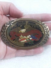 Vintage heritage Buckles solid brass "The second ammendment" gun rights retro