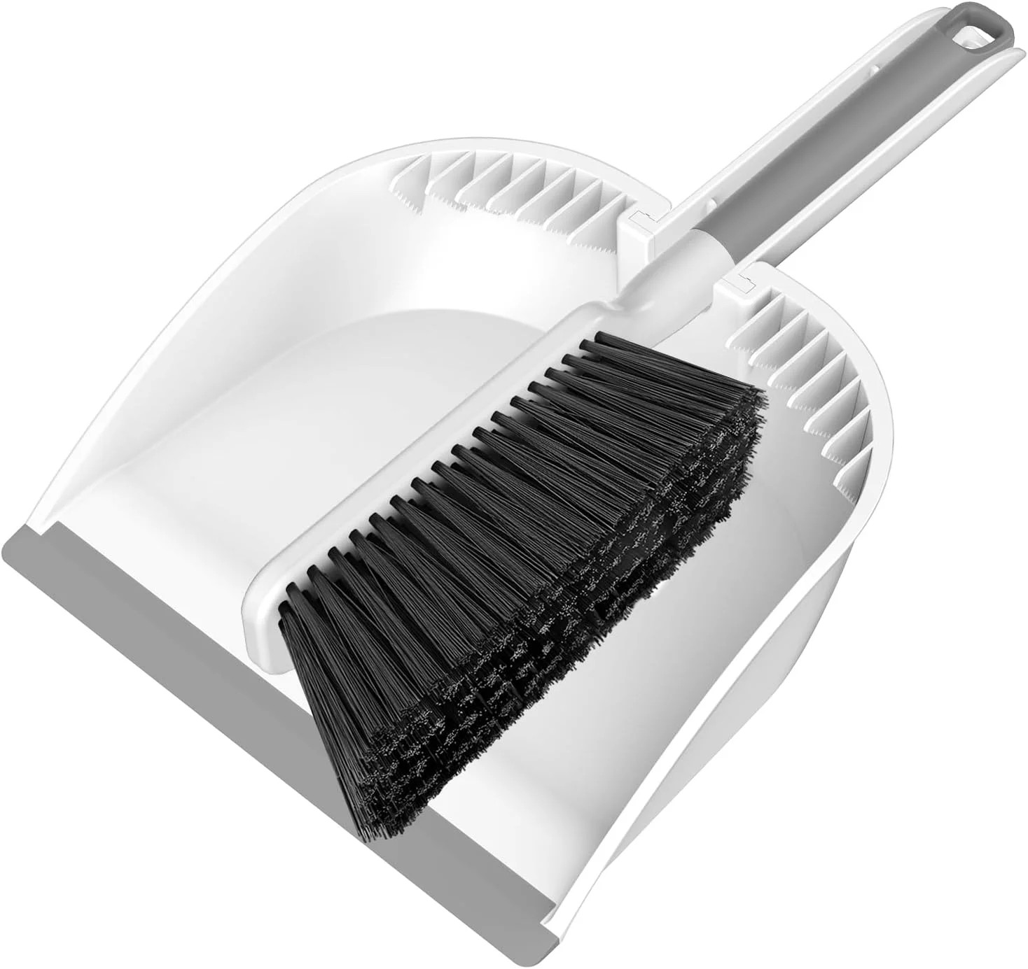 Small Dustpan and Brush Set, Nesting Snap-On Handheld Broom and Dust Pan