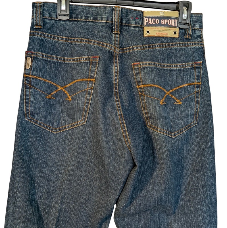 Paco Sport Jeans Men's Casual 30 Streetwear Grunge Blue