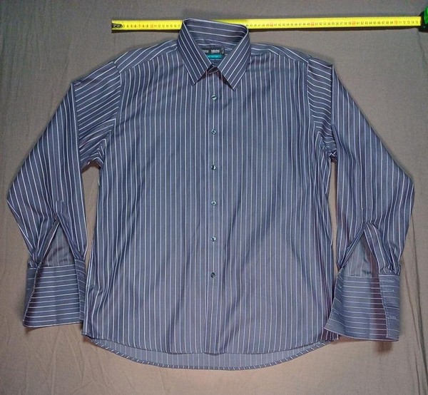 Men Marks & Spencer Shirt Grey Cotton 42