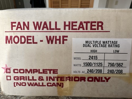 King Electric WHF 240-Volt 1500-750-Watt Wall Heater in White Model #2415 - Picture 12 of 14
