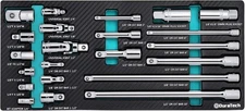 DURATECH 22-Piece Drive Tool Accessory Set, Including 1/4 3/8 1/2 22 PCS 