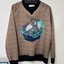 Disney x Coach Embroidered Dumbo Sweatshirt Beige Black Cotton L US