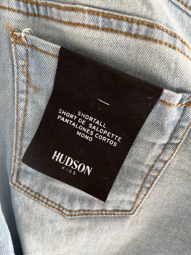 NWT Hudson Kids Shortalls Girls Blue Denim Overalls Size 12 Jeans Stretch Jumper - Picture 5 of 10