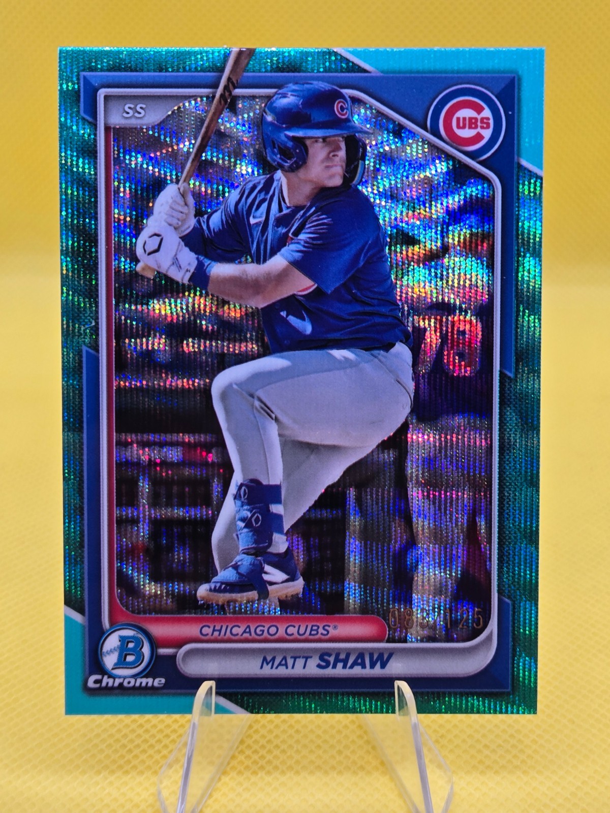 2024 Bowman Draft Chrome Matt Shaw Aqua Wave Refractor /125 #BDC-26