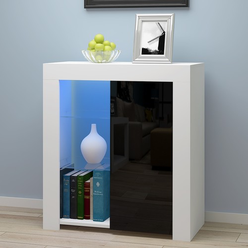 Wood Sideboard Display Cabinet with LED Lighting for Living Room Storage Cabinet - Picture 11 of 36