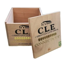Eiroa C.L.E Connecticut Robusto Empty Wooden Cigar Box 5¼x5⅝x4¼