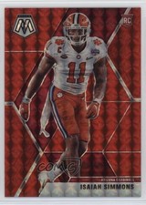 2020 Panini Mosaic Rookies Choice Red Fusion Prizm 26/80 Isaiah Simmons #245 nd3