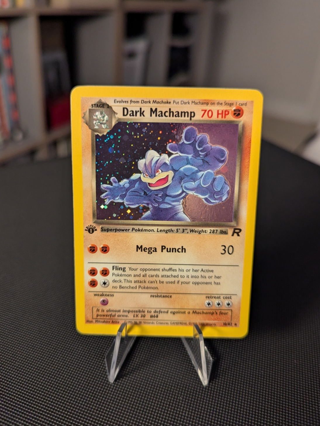 Pokemon TCG: Dark Machamp Holo Card #10 - Team Rocket Set (1st Edition) - View #5