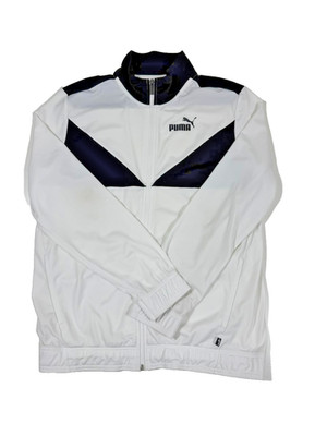 Puma Trainingsjacke Herren weiß & schwarz mit Reißverschluss Sportswear Größe M