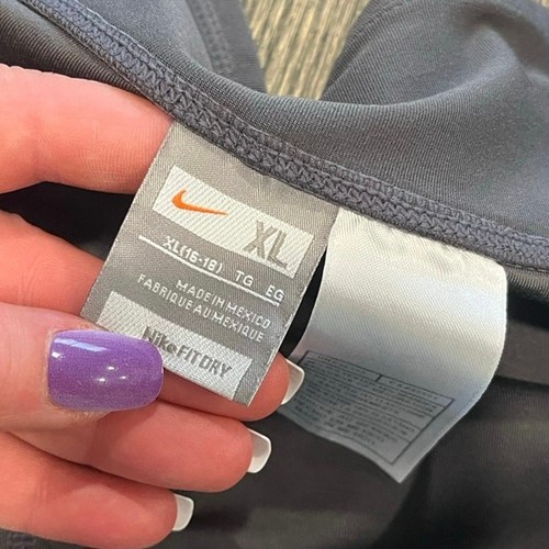 Nike FitDry Cropped Yoga Pants Wide Leg Elastic Waist Pull-On Stretch Gray Sz XL - Picture 7 of 9