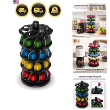 Coffee Pod Holder for Vertuo Capsules 40 Pod Rotating Carousel Organizer