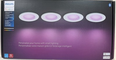 Philips Hue 5/6'' Recessed Smart Downlight (White & Color Ambiance, 4-Pack)