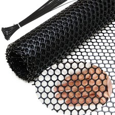 Chicken Wire Fence Mesh Plastic Hexagonal Fencing for Gardening with Zip Ties...