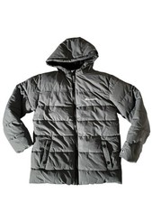 Champion Puffer Jacket Hooded Gray Zip Up Size L 14-16 Kids Boys New with tags