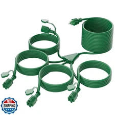 K KASONIC - 46FT Christmas Lights Outdoor Extension Cord with Mut