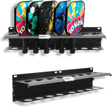 Steel Pickleball Paddle Rack for 4/8/12 Paddles with Player Labels, Wall Mount