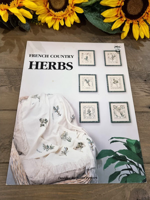 Green Apple 596 French Country Herbs Cross Stitch Chart Book 1990 Janet Powers