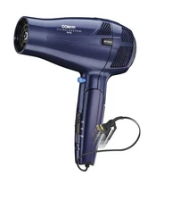 Conair 1875W Ionic Conditioning Cord Keeper Hair Dryer Folding Handle Blue