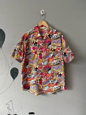 Hysteric Glamour Japan Shirt All-Over Print Cotton Flap Pockets Rare