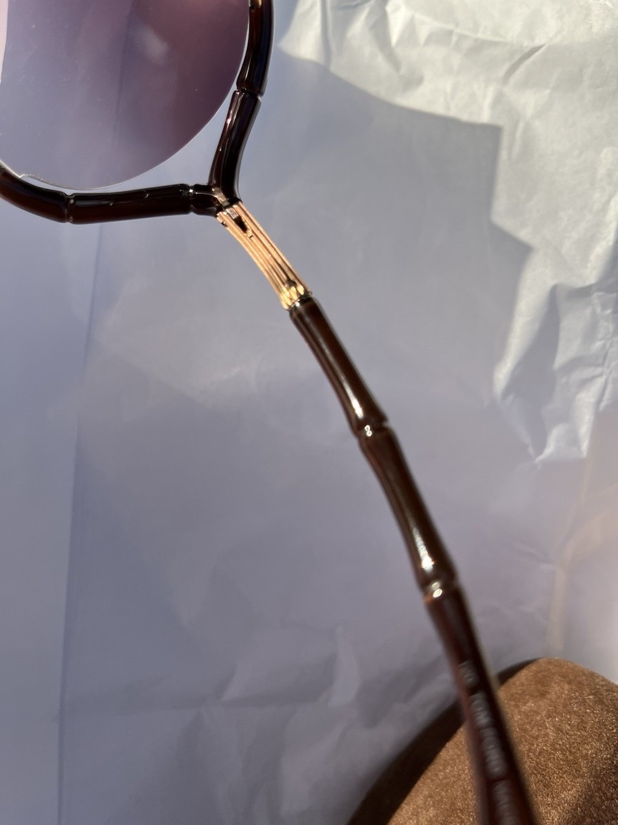 Tom Ford Claudia TF75 Bamboo Sunglasses Gradient Lens Brown Frame