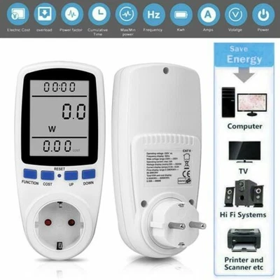 SALANGAE Leistungsmesser Wattmeter Stromzähler Energiemonitor Stromverbrauch Steckdose EU