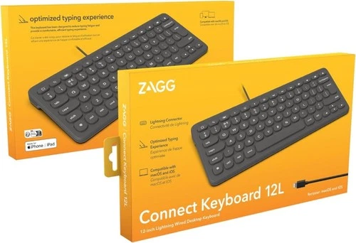 ZAGG CONNECT LIGHTNING 12 INCH WIRED UK LAYOUT KEYBOARD - BLACK - 103211038
