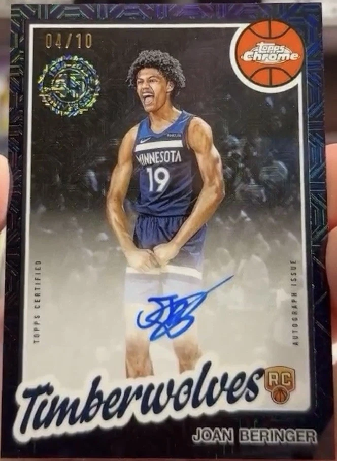2025-26 Topps Chrome Black MOJO Joan Beringer Timberwolves RC Auto #/10 - image 2 of 2