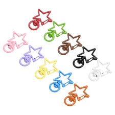 20Pcs Star Keychain Clips, 35 x 24mm Zinc Alloy Star Snap Hook, Set of 10 Colors