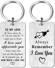 Love Gifts Keychain for Her Wife Girlfriend, I Love You to The Moon and B