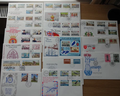 IOM FDC 1983 - 1984 Complete Set of 15 First Day Covers. Isle of Man