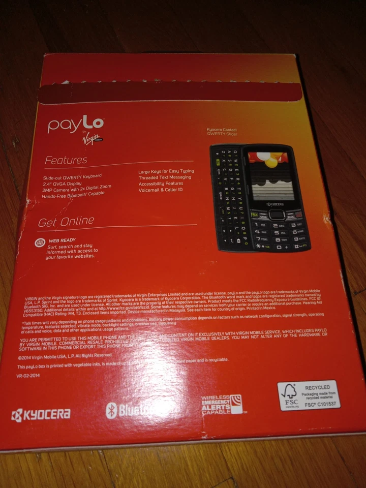 Virgin Mobile PayLo Kyocera Contact QWERTY Slider 3G LTE Smartphone Black - Image 2 of 4