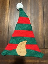 Santas Elf Hat Red Green Hat With Elf Ears Christmas Novelty Holidays