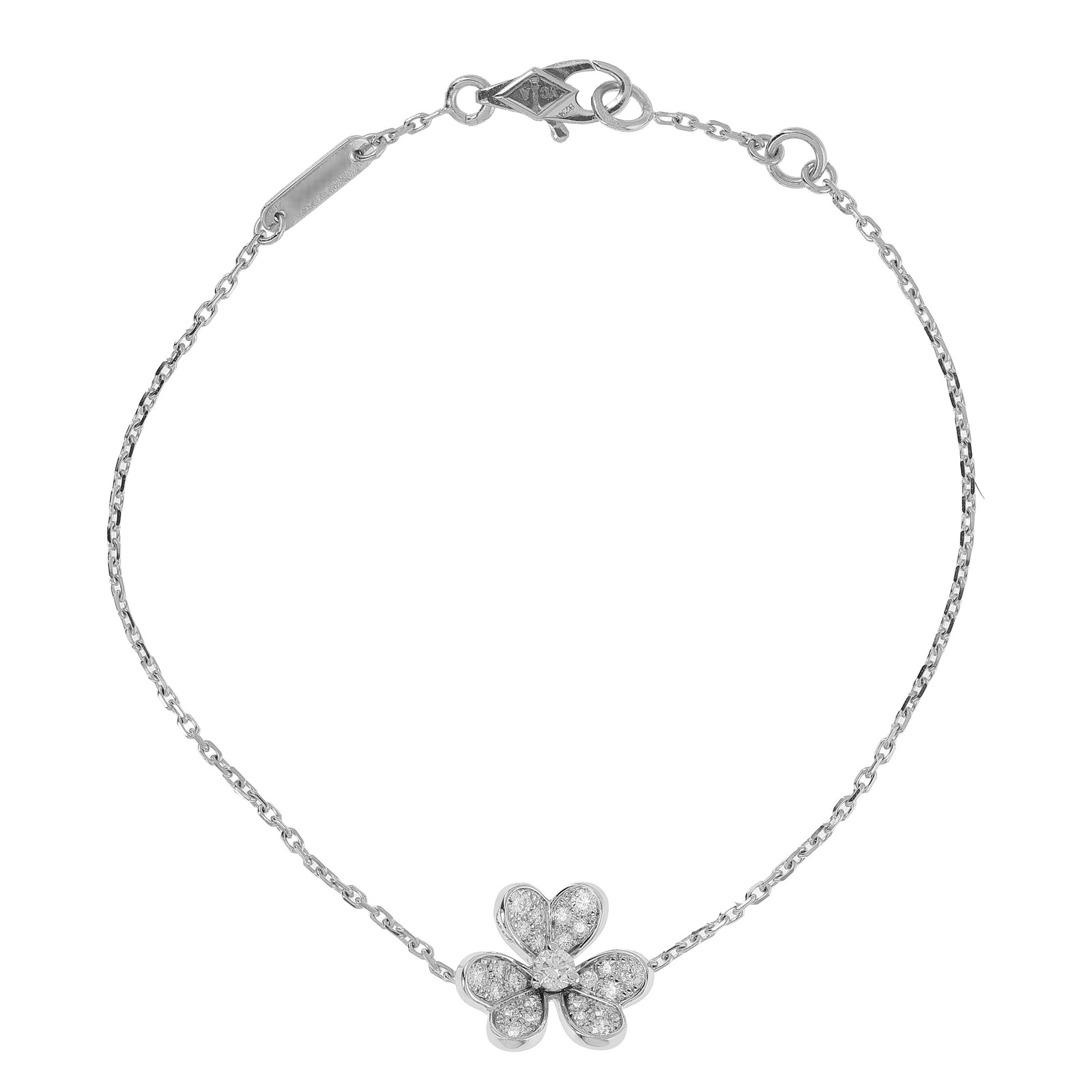 Van Cleef & Arpels Frivole 18k White Gold Diamond Bracelet 6.25"